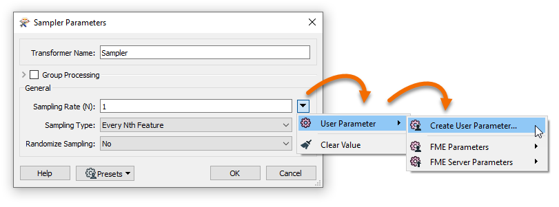 Creating a User Parameter from a transformer parameter